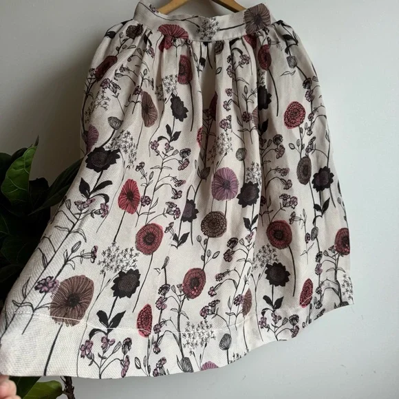Jill Stuart Floral Print Cream Skirt Size 6 Silk - Picture 3 of 9